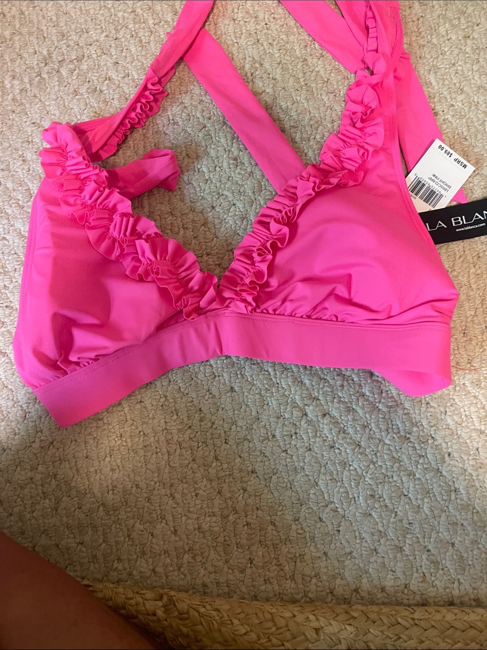 La Blanca Hot Pink Ruffle Bralette